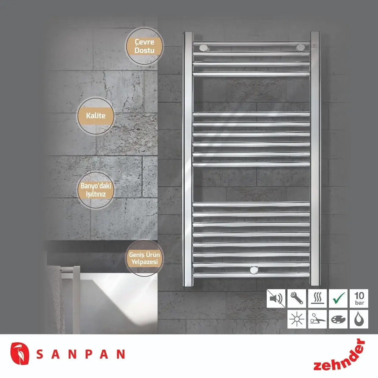 Sanpan 40x110 cm Krom Havlupan