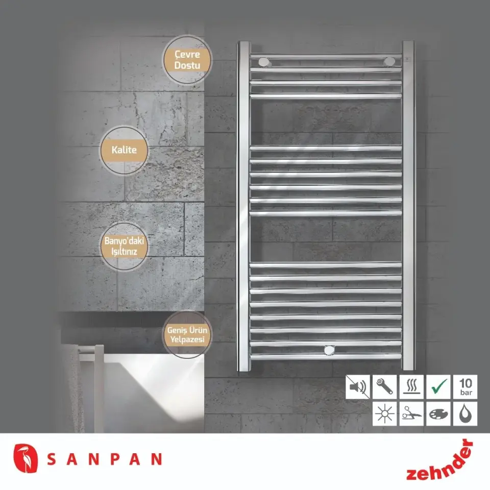 Sanpan 50x100 cm Krom Havlupan