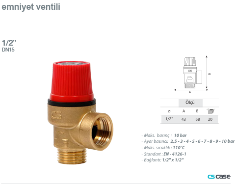 Case Emniyet Ventili 1/2”